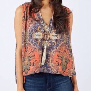 Free People Darcy Printed Sleeveless Blouse